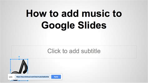 how to put music on a google slideshow